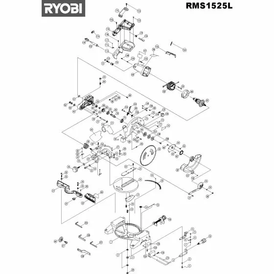 Ryobi RMS1525L Spare Parts List Type: 1000083904